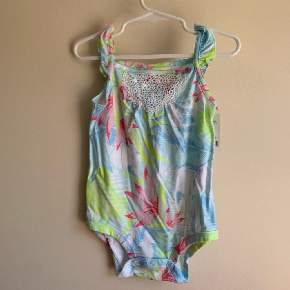 Carter’s Tropical Ruffle Tank Onesie NWT